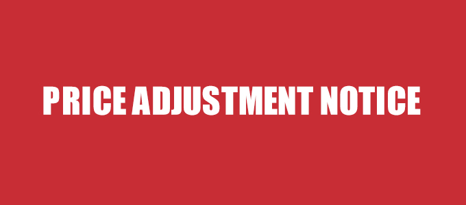Price adjustment notice